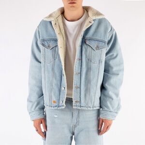 ERL x Levi's Denim Sherpa Lined Trucker Jacket - Size=XXL